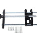 Heavy Duty Steel Front Mount Shop Vise For Workshop Bench Clamping And Woodworking Projects with bolts and metal rods.