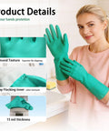 Badass Heavy Duty Nitrile Chemical Resistant Gloves Two Pair Medium Latex Free With Rock Solid Non Slip Grip And 15 Mil Thick Armor Against Oils Acids Or Serious Household Chores worn by a woman showing diamond texture for no slipping.
