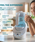 Woman using Three In One Hydrogen Water Generator Pitcher With Hydrogen Infusion Magnetic Vortex Structured Water Calcium Sulfite Filter