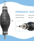 Heavy Duty Manual Fuel Transfer Pump With High Flow Rubber Bulb Primer And One Way Vacuum Line, 6in size, durable rubber material.
