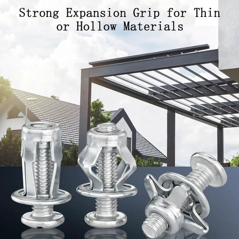 Badass Eighty Piece Petal Expansion Bolt Kit With Compact Toolbox Includes M4 Through M6 Jack Nuts for License Plates Hollow Wall Anchors