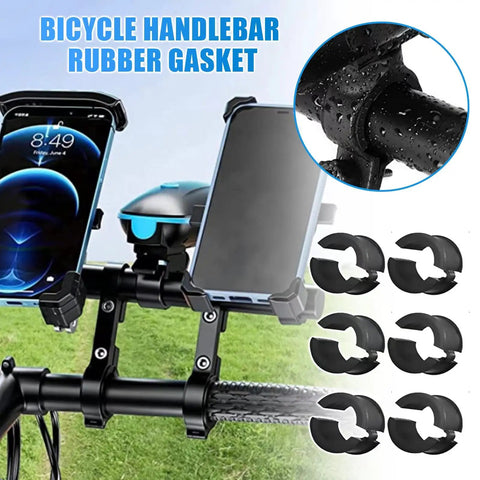 12 Piece Bicycle Handlebar Rubber Gasket Set With DIY Gasket, Anti Slip Spacers on bike with phone mount and light
