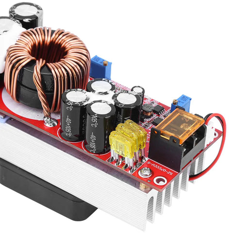 Close-up view of Heavy Duty Dc Dc Boost Converter Step Up Module 10 To 60V Input for solar projects with components.