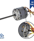Beefy RV Air Conditioner Motor With Capacitor For Coleman RV Units One Third Horsepower 115 Volts 1675 RPM, close-up view