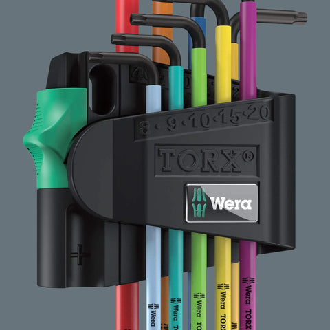 Tamper Proof Torx L Key Set For BO Security Screws With Ballpoint Offset Color Coded Plastic Sleeve Easy Grip