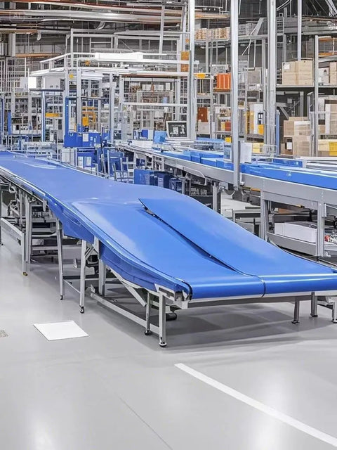 Built Like A Tank Blue PVC Conveyor Belt For Warehouse And Manufacturing Lines Featuring Abrasion Oil Heat Resistant Reinforced Polyester Core With Low Maintenance And Reliable Daily Performance