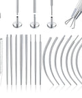 Pro Piercing Taper Kit With Ball Grabber Tool Stainless Steel Flat Back Earring Applicator Threadless Insertion Pin 14G 16G 18G 20G