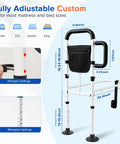 Adjustable Bed Rails For Seniors With Non Slip Grab Bar And Storage Pocket ASTM Approved Bed Cane Easy In And Out Safety Rail