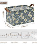 Game Changer Foldable Storage Bins For Shelves With Heavy Duty Steel Frame And Smooth Polyester Fabric Featuring Grab Handles, floral design, 16.9x11.4x10 in