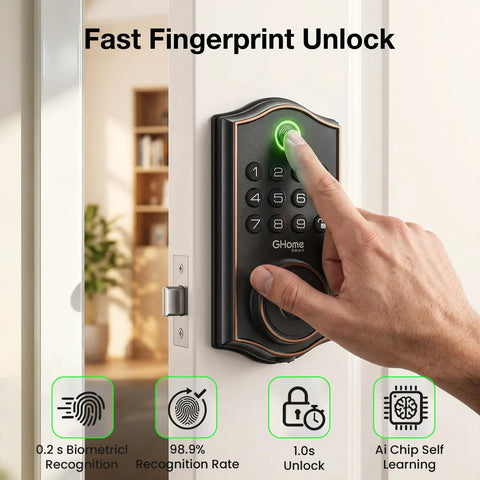 Slick Fingerprint Door Lock For Front Door Keyless Entry Deadbolt With App Control Keypad Auto Lock Digital Code Smart Lock Lightning Fast Unlock Smooth Moves No Stress Home Security