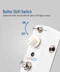 Side view of Clean Boost Pedal With Buffer 0-12dB Gain Mini Pure Boost Guitar And Bass Effects Pedal With On Off Switch
