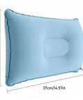 Sky blue Inflatable Travel Pillow With Adjustable Firmness For Custom Neck Support And Easy Deflation, dimensions 37x23 cm.