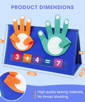 Hands On Preschool Math Toy Set For Toddlers And Early Learners With A Desktop Number Board showing size dimensions