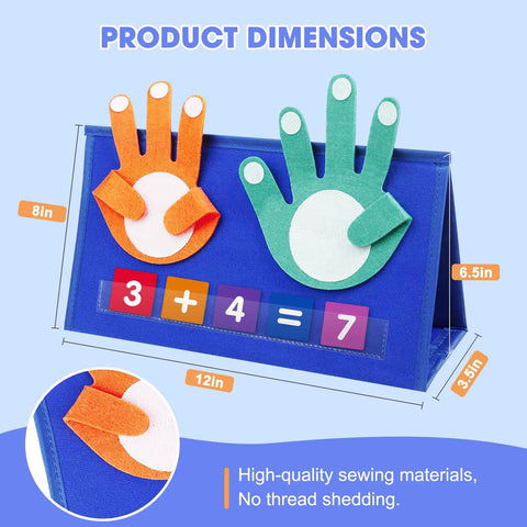 Hands On Preschool Math Toy Set For Toddlers And Early Learners With A Desktop Number Board showing size dimensions