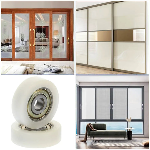 Rock Solid Replacement Sliding Door Wheels With Heavy Duty Nylon And Steel Build Ultra Quiet Zero Friction Caster Rollers for smooth movement.