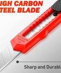 30 Pack Retractable Box Cutter Utility Knife With 18mm Snap Off Blades Economical Disposable Blades Comfortable Grip Ready To Cut In Home Office Garage Perfect For Cardboard Packing DIY Projects red high carbon steel blade