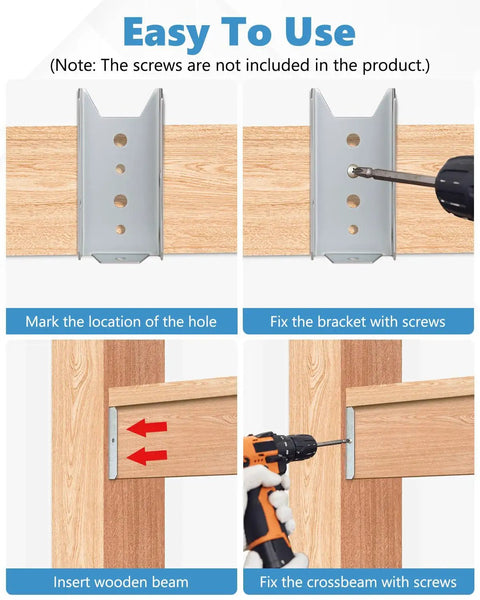Heavy Duty 2x4 Fence Brackets for Wood Posts 100 Pack Deck Railing Brackets 1mm Thick Steel for 2x4 Posts Screws Not Included Built To Last For Fencing And Deck Railings
