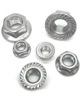Built Different M14 1.5 Metric Flange Nuts Rock Solid Anti Vibration Locking Hardware Heavy Duty 304 Stainless Steel fine pitch fasteners set.