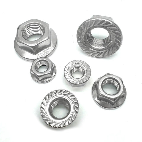 Built Different M14 1.5 Metric Flange Nuts Rock Solid Anti Vibration Locking Hardware Heavy Duty 304 Stainless Steel fine pitch fasteners set.