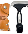 Five In One Survival Hatchet Head With Skinner Ulu Hammer Ripper And Gut Hook Leather Sheath and screwdriver set
