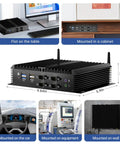 Fanless Industrial Mini PC Running Slick On Intel Core I5 With Windows 11 Pro Packing Thirty Two GB RAM And One Tera Byte Drive for diverse mounting options.