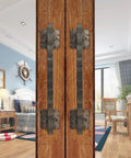 Rustic 12 Inch Heavy Duty Barn Door Handle Pull for Sliding Doors Solid Metal Construction with Oil Rubbed Bronze Finish