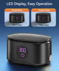 48KHz Ultrasonic Jewelry Cleaner Pro Grade Deep Cleaning Machine With 20oz 304 Stainless Steel Tank Dual Modes And LED Display For Jewelry Eyeglasses Watches Dentures Retainers And More Black showcasing LED display and touch settings