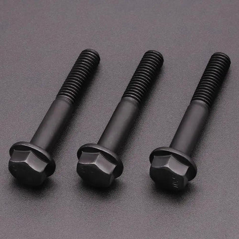 Flanged M8 Hex Bolts 1.25 X 80mm, 8 Pack, Partial Thread, Black Oxide Finish, 10.9 Grade Alloy Steel, Motorcycle And Car Bolt Replacements