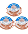 Flat Woven Copper Desoldering Wick With No Clean Flux For Easy Damage Free Solder Removal 3 Pack 10 Foot Solder Wick Spools