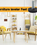 Level Your Layout Like A Pro With This 12 Pack Of M6 Threaded Adjustable Furniture Leveling Feet in a modern living room.