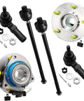 Front 6-Piece Wheel Hub & Bearing Kit 2 Hubs with Bearings and 4 Tie Rods for Buick LeSabre Lucerne Riviera Park Avenue