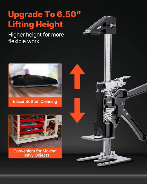 2 Pack Heavy Duty Steel Labor Saving Arm Jacks, 265 Lb Rated Lifts 6.5 Inches Flat, Magnetic Level And Quick Swap Adjustments For No Sweat Furniture Moves And Tiny Space Wins