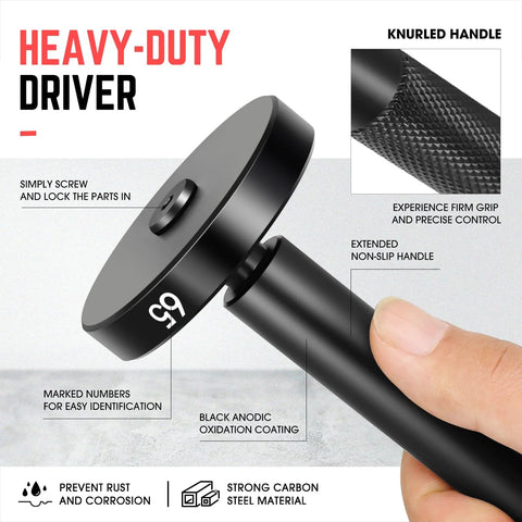 Heavy Duty 52 Piece Bushing Driver Set For Transmission Bearing Race Seals And Axle Installations Universal Tool Kit with knurled handle