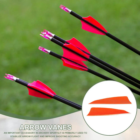 Turkey Feather Arrow Vanes 3 Inch Left Wing Shield Cut Fletching for Archery Arrows in vibrant colors, angled view