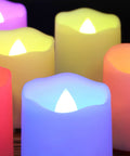 Rechargeable LED Color Changing Tea Lights With Remote USB Charging Flameless Votive Candles Warm White Flicker 12 Pack glowing