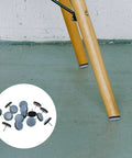 Blue Chair Leg Floor Protectors 16 Pack Sliders With PTFE And Iron Core on wooden chair legs on hard floor