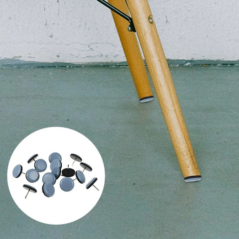 Sixteen Piece Furniture Pads For Chair Legs Floor Protectors For Carpet And Cement Floors Blue PTFE And Iron Material