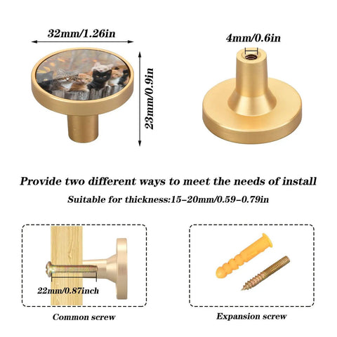 4 Pack Cat Crew Wooden Fence Cabinet Knobs With Zinc Alloy Pulls For Dresser Drawer And Cupboard Furniture Hardware