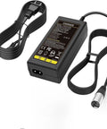 44V 1.5A Scooter Battery Charger For 36V Lead Acid Batteries With 3-Pin XLR Connector and power cables visible