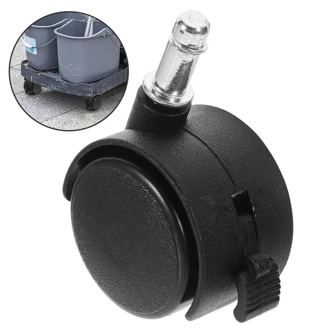 Smooth As Butter Four Piece 1.5 Inch Swivel Caster Wheels With Secure Stem Brakes For Hassle Free Swap On Mini Appliances Trash Cans Utility Carts And Storage Bins
