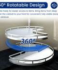 Two Tier Rotating Corner Cabinet Shelf With 360 Degree Swivel For Kitchen Pantry And Bathroom Non Slip Lazy Susan Organizer Rack
