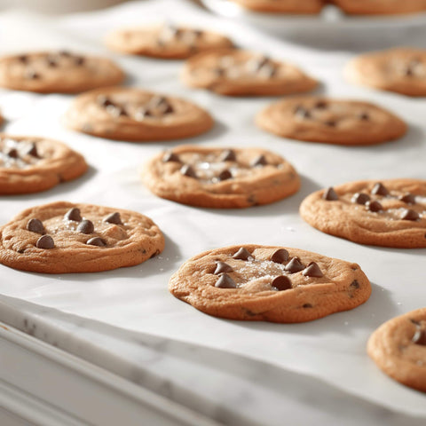 Baked cookies on a Terpene-Resistant PTFE Roll For Chef-Grade Kitchens And Lab-Precision Extractions, nonstick surface close-up