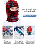Two Pack Winter Distressed Balaclava Knit Ski Mask For Women And Men full face red black design outdoor use