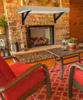 Living room with fireplace, featuring Beefy Heavy Duty Countertop Shelf Brackets Set Of 2 12x9 Inch Solid Metal Triangle Supports for mantels
