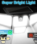 Beast Bright Outdoor Solar Motion Sensor Lights 2 Pack Three Heads Adjustable Flood Light With 270 Degree Wide Illumination