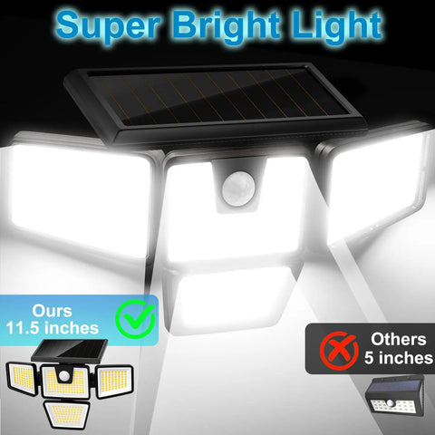 Beast Bright Outdoor Solar Motion Sensor Lights 2 Pack Three Heads Adjustable Flood Light With 270 Degree Wide Illumination