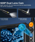 Endoscope Camera With Light Dual Lens 1080p HD Borescope showing dual lens cam with front and side cameras.
