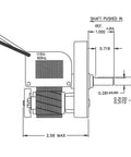 Technical schematic of Beefy 7 RPM Shaded Pole Gearmotor With 27 Inch-Pound Torque, 115 Volt AC, 60 Hz Drive