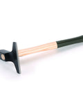 Veneer Hammer For Woodworking Projects Old School Pro Grade Cabinetmaker Tool with long ash handle and wide rounded face on white background.