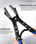 SMOTIVEPRO 3-piece ratcheting hose pinch-off pliers set (8-12 in) with serrated jaws and locking.